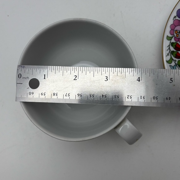 Vintage Kalocsa handpainted porcelain coffee / tea cup with retro floral design - Picture 10 of 10